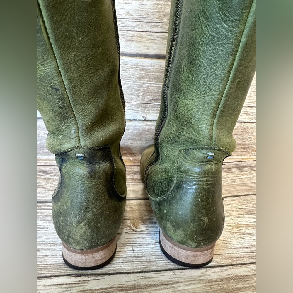 John Fluevog Women’s 6 Radio ARD Knee High Boots Green Leather - Picture 6 of 10